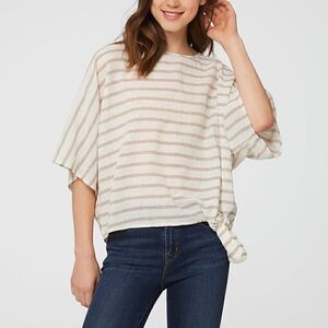 Beachlunchlounge Linen Cotton Blend Women’s Size XL Lucy Striped Top